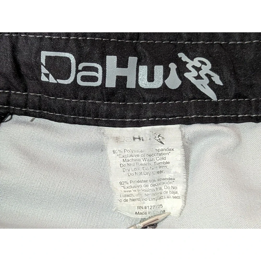 Da Hui Chino Board Shorts Mens 40 Heather Gray Surf Swim Trunks Stretch Logo